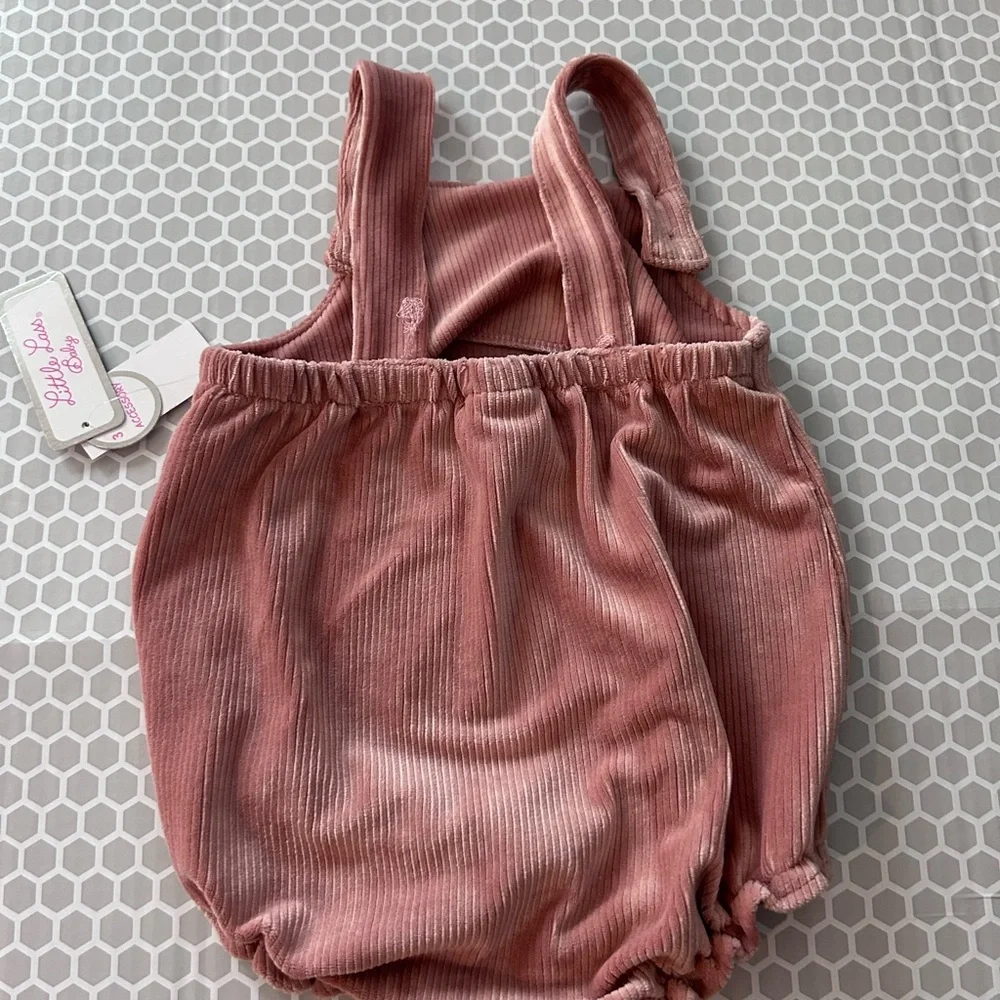 NWT Little Lass Baby Cream and Pink 4 Piece Set with Hat Size 24M - Picture 12 of 16